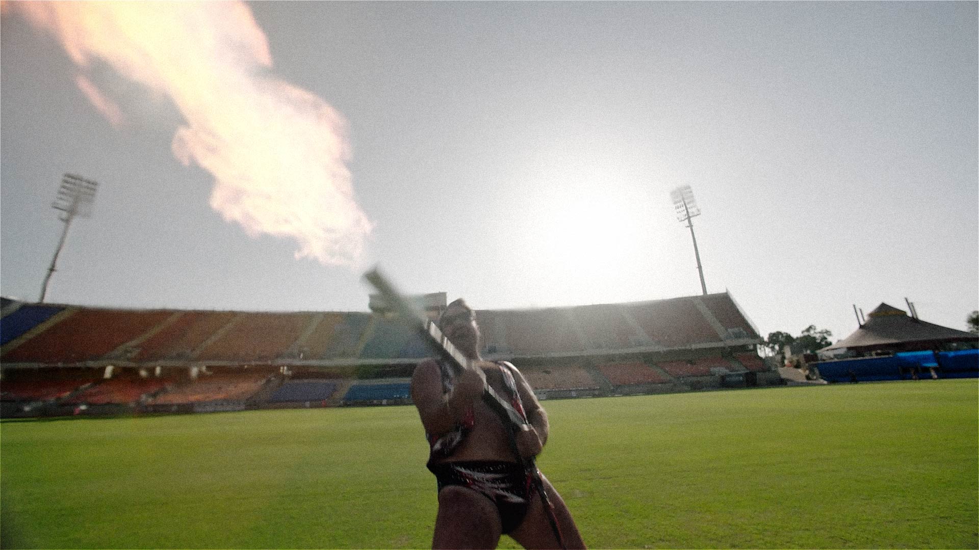 Stadium fire practical and VFX