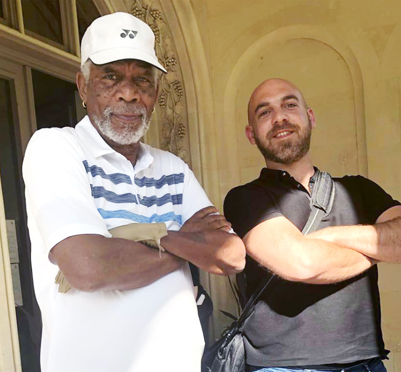 On set with Morgan Freeman
